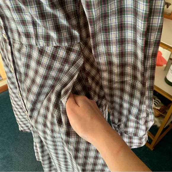 Serena & Lily plaid button down A-line Long sleeve dress with pockets size 2 - Picture 8 of 10